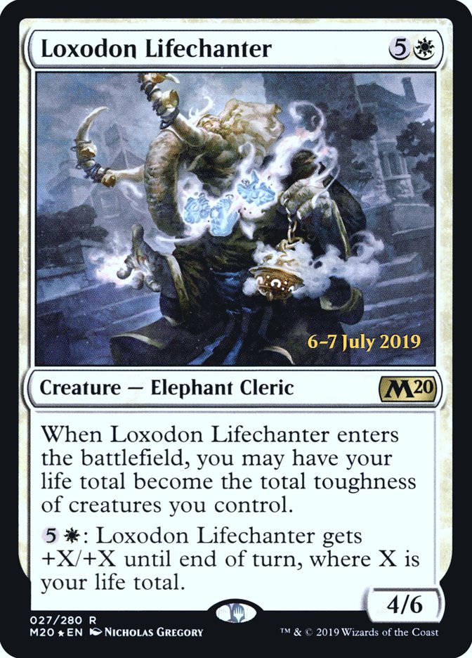 Loxodon Lifechanter [Core Set 2020 Prerelease Promos] | Dragon's Lair Comics and Fantasy Houston TX