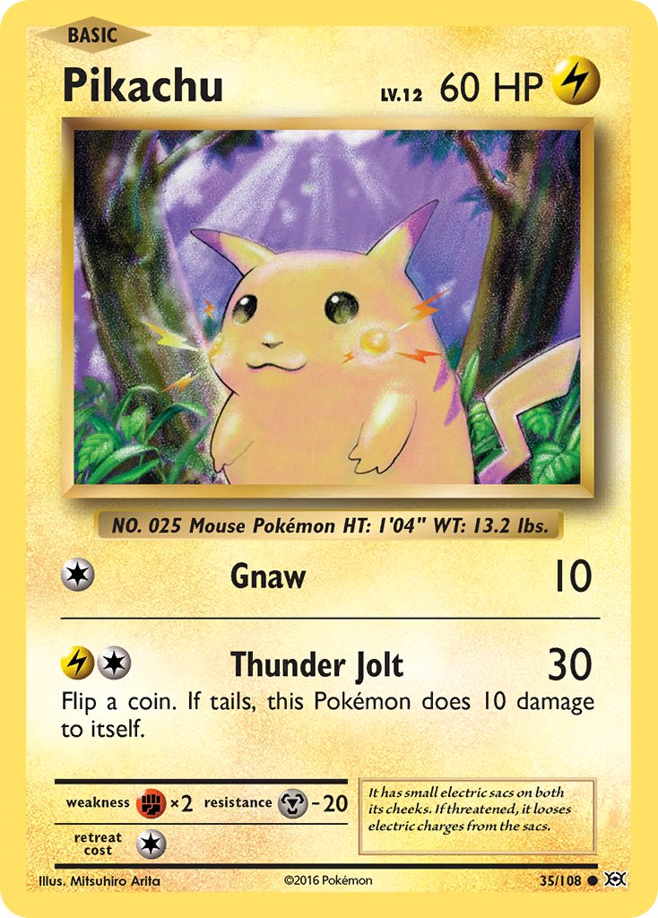 Pikachu (35/108) (Theme Deck Exclusive) (Cracked Ice Holo) [XY: Evolutions] | Dragon's Lair Comics and Fantasy Houston TX