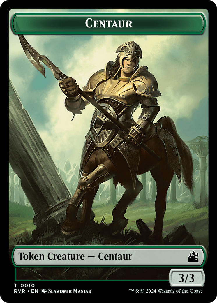 Saproling // Centaur Double-Sided Token [Ravnica Remastered Tokens] | Dragon's Lair Comics and Fantasy Houston TX