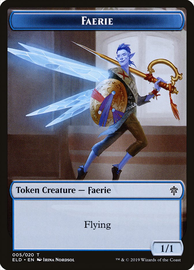 Faerie Token [Throne of Eldraine Tokens] | Dragon's Lair Comics and Fantasy Houston TX