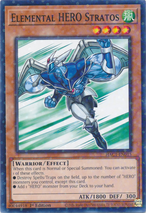 Elemental HERO Stratos (Duel Terminal) [HAC1-EN015] Common | Dragon's Lair Comics and Fantasy Houston TX