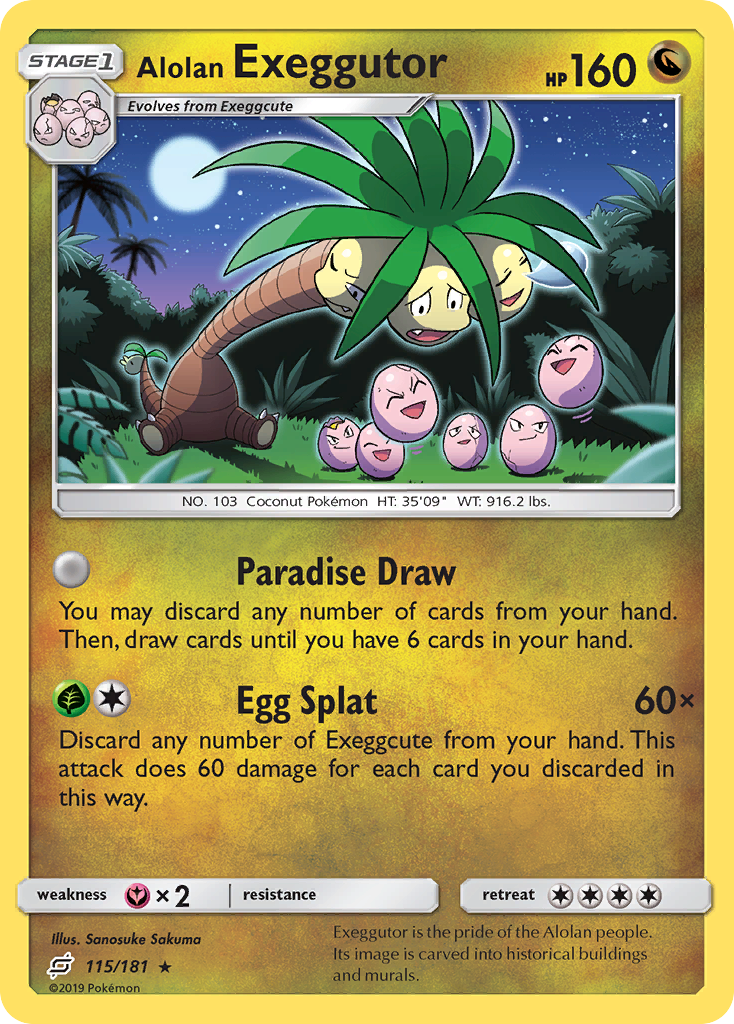 Alolan Exeggutor (115/181) [Sun & Moon: Team Up] | Dragon's Lair Comics and Fantasy Houston TX