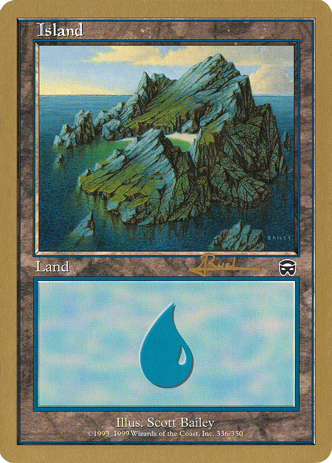 Island (ar336a) (Antoine Ruel) [World Championship Decks 2001] | Dragon's Lair Comics and Fantasy Houston TX