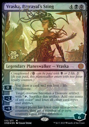 Vraska, Betrayal's Sting [Phyrexia: All Will Be One Prerelease Promos] | Dragon's Lair Comics and Fantasy Houston TX