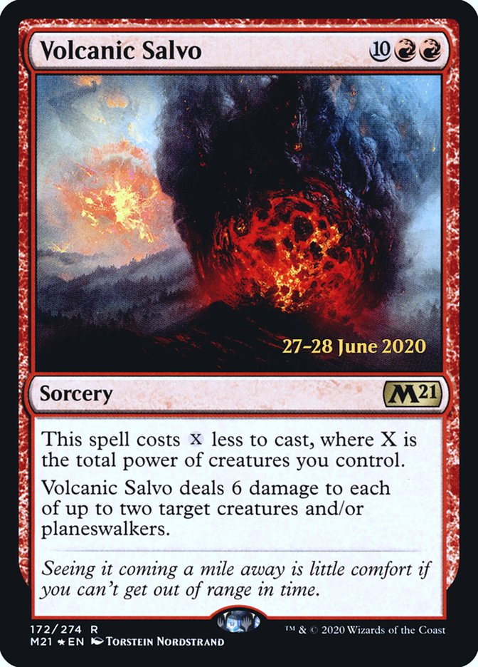 Volcanic Salvo [Core Set 2021 Prerelease Promos] | Dragon's Lair Comics and Fantasy Houston TX