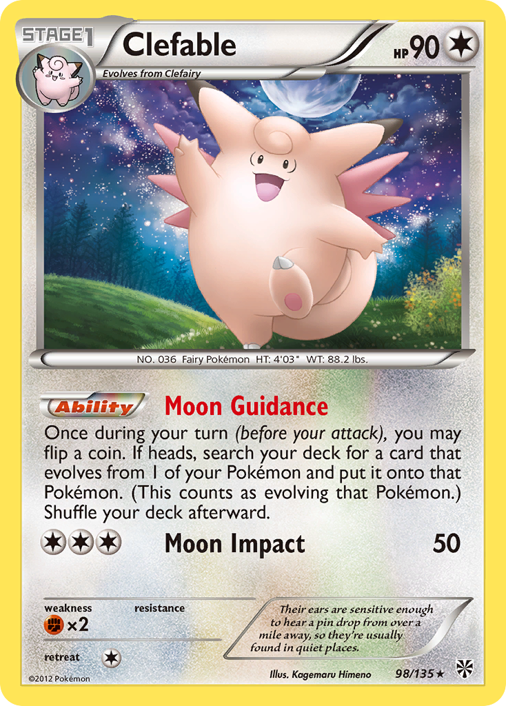 Clefable (98/135) [Black & White: Plasma Storm] | Dragon's Lair Comics and Fantasy Houston TX