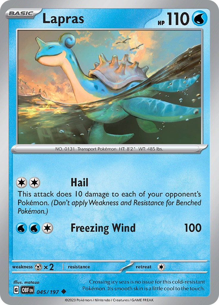 Lapras (045/197) [Scarlet & Violet: Obsidian Flames] | Dragon's Lair Comics and Fantasy Houston TX