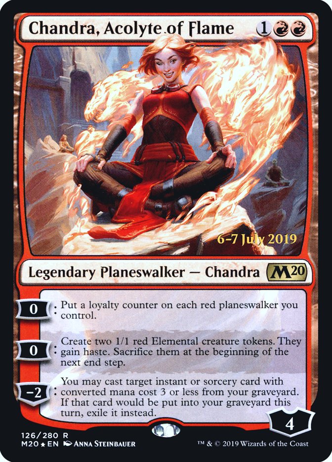 Chandra, Acolyte of Flame [Core Set 2020 Prerelease Promos] | Dragon's Lair Comics and Fantasy Houston TX