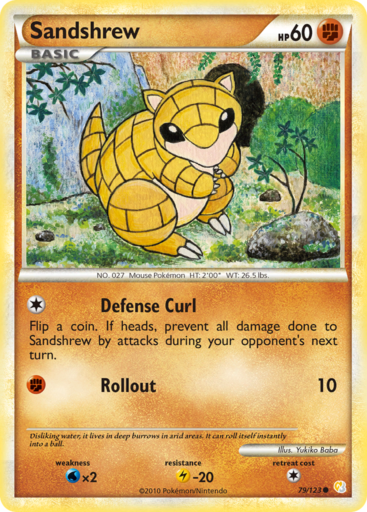 Sandshrew (79/123) [HeartGold & SoulSilver: Base Set] | Dragon's Lair Comics and Fantasy Houston TX