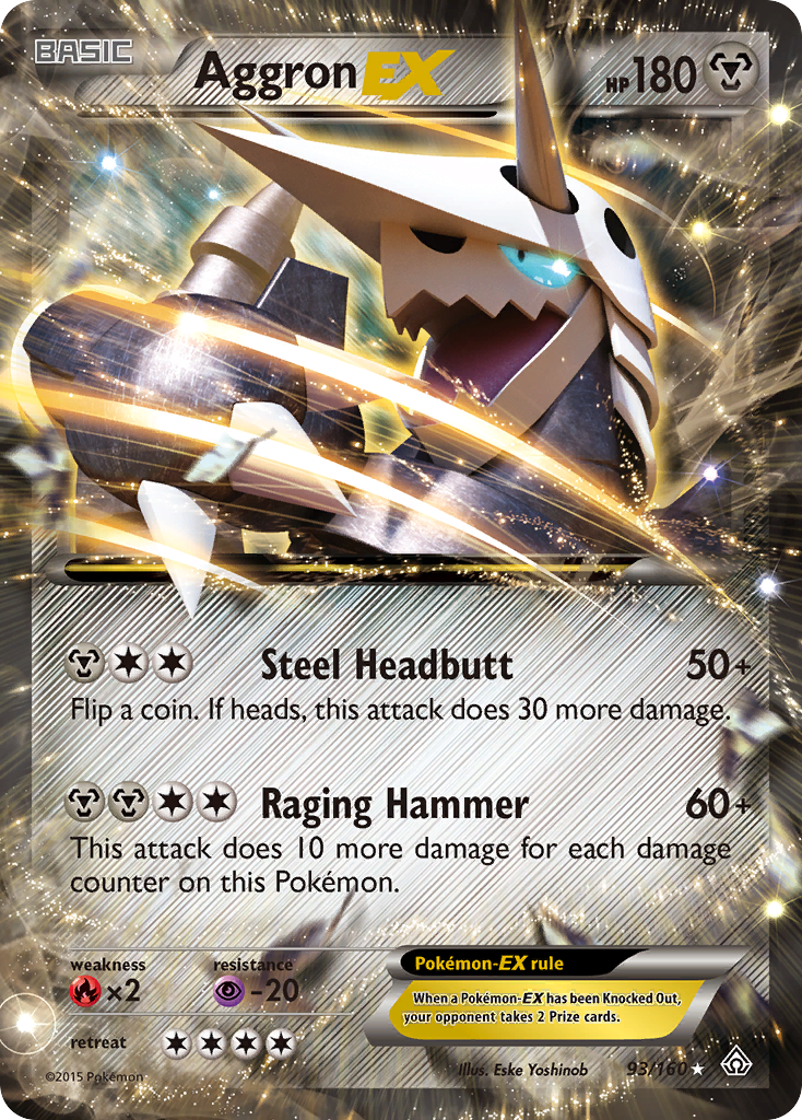 Aggron EX (93/160) [XY: Primal Clash] | Dragon's Lair Comics and Fantasy Houston TX