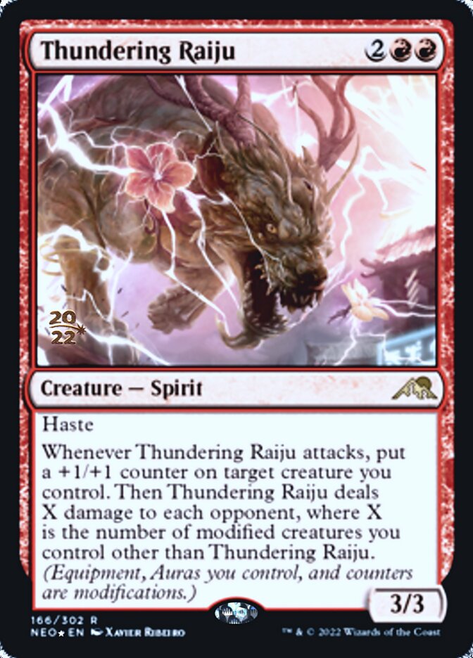 Thundering Raiju [Kamigawa: Neon Dynasty Prerelease Promos] | Dragon's Lair Comics and Fantasy Houston TX