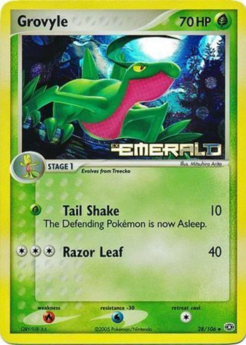 Grovyle (28/106) (Stamped) [EX: Emerald] | Dragon's Lair Comics and Fantasy Houston TX