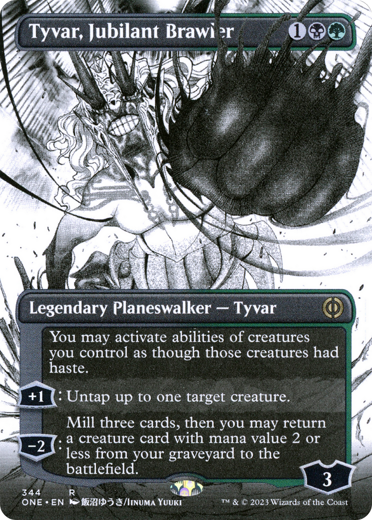 Tyvar, Jubilant Brawler (Borderless Manga) [Phyrexia: All Will Be One] | Dragon's Lair Comics and Fantasy Houston TX