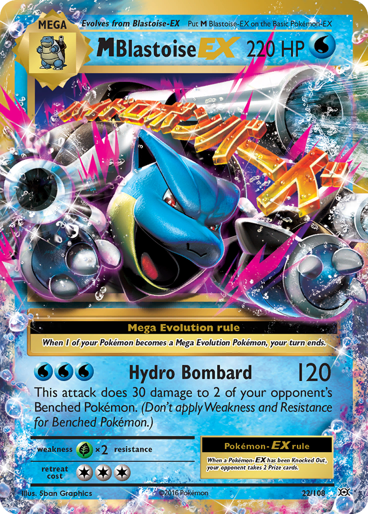 M Blastoise EX (22/108) [XY: Evolutions] | Dragon's Lair Comics and Fantasy Houston TX