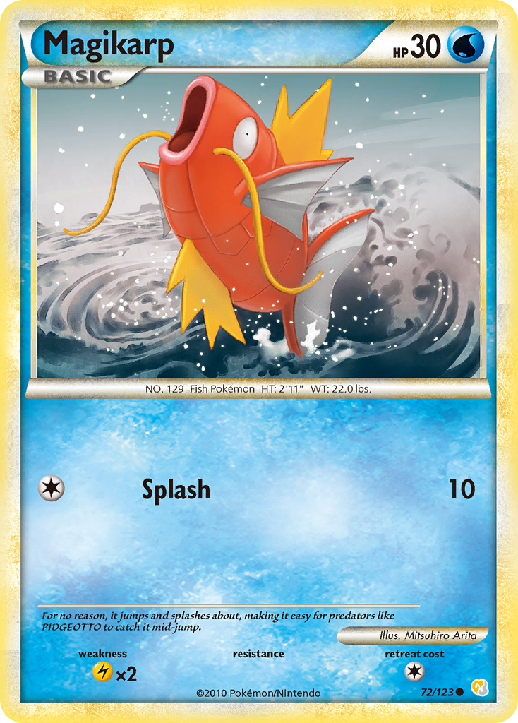 Magikarp (72/123) [HeartGold & SoulSilver: Base Set] | Dragon's Lair Comics and Fantasy Houston TX