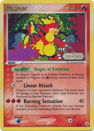 Magmar (21/92) (Stamped) [EX: Legend Maker] | Dragon's Lair Comics and Fantasy Houston TX