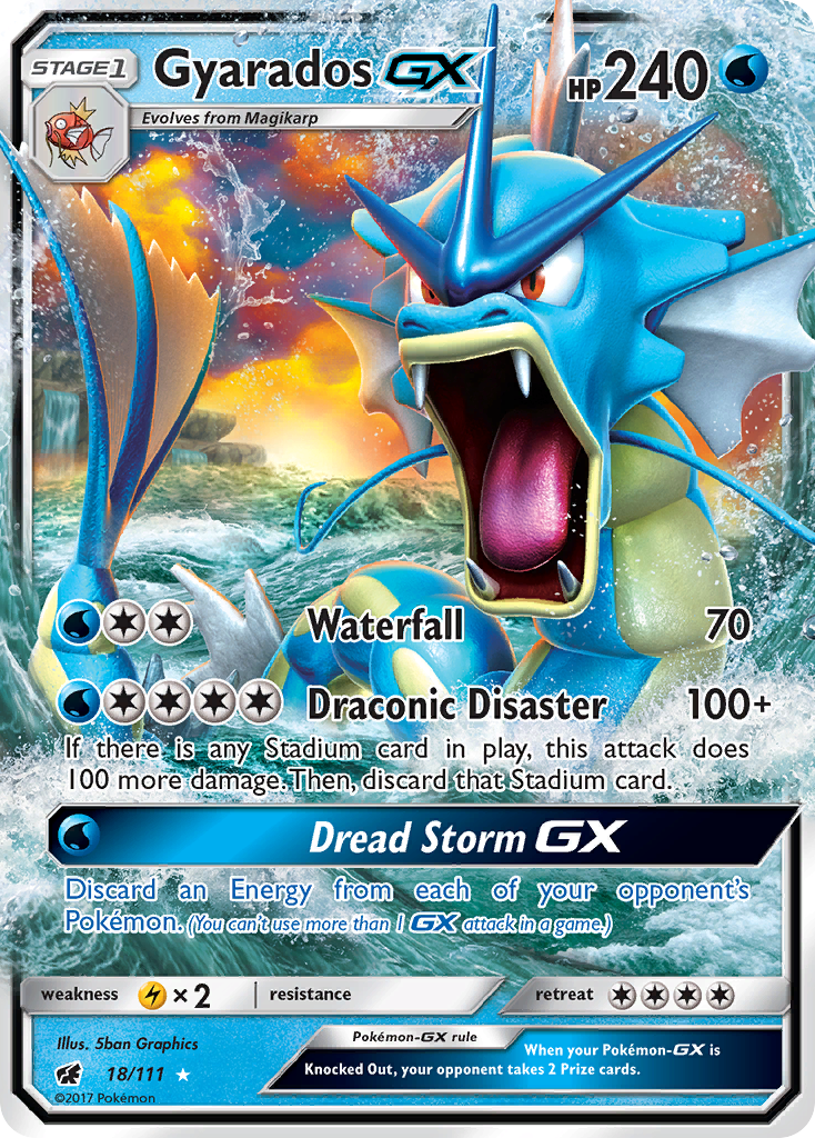 Gyarados GX (18/111) [Sun & Moon: Crimson Invasion] | Dragon's Lair Comics and Fantasy Houston TX