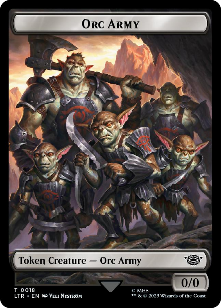 Orc Army (0018) // Food (0022) Double-Sided Token (Surge Foil) [The Lord of the Rings: Tales of Middle-Earth Tokens] | Dragon's Lair Comics and Fantasy Houston TX