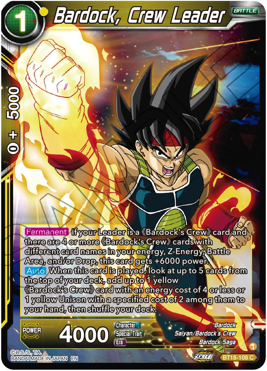 Bardock, Crew Leader (BT18-108) [Dawn of the Z-Legends] | Dragon's Lair Comics and Fantasy Houston TX