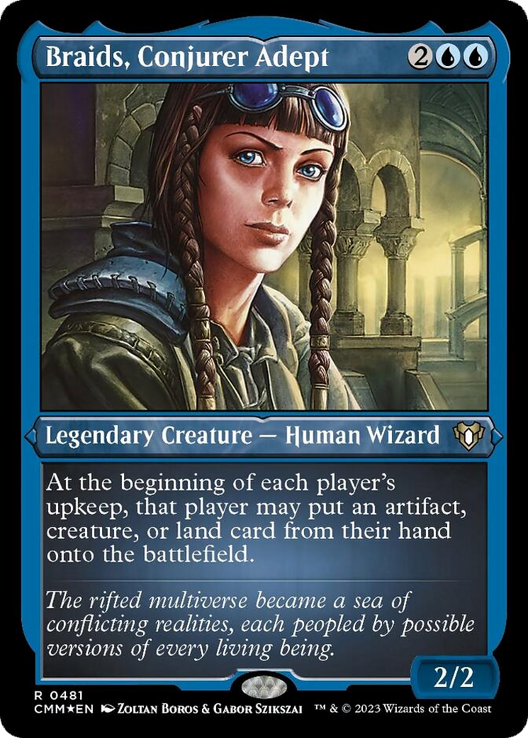 Braids, Conjurer Adept (Foil Etched) [Commander Masters] | Dragon's Lair Comics and Fantasy Houston TX