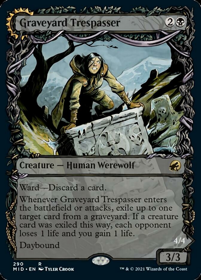 Graveyard Trespasser // Graveyard Glutton (Showcase Equinox) [Innistrad: Midnight Hunt] | Dragon's Lair Comics and Fantasy Houston TX