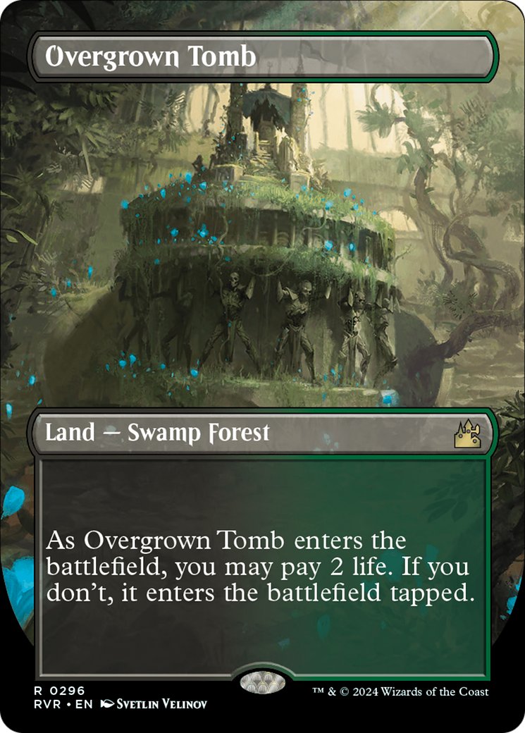 Overgrown Tomb (Borderless) [Ravnica Remastered] | Dragon's Lair Comics and Fantasy Houston TX