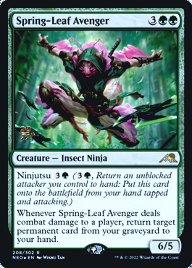 Spring-Leaf Avenger [Kamigawa: Neon Dynasty Prerelease Promos] | Dragon's Lair Comics and Fantasy Houston TX