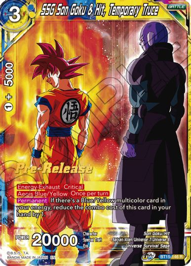 SSG Son Goku & Hit, Temporary Truce (BT15-146) [Saiyan Showdown Prerelease Promos] | Dragon's Lair Comics and Fantasy Houston TX