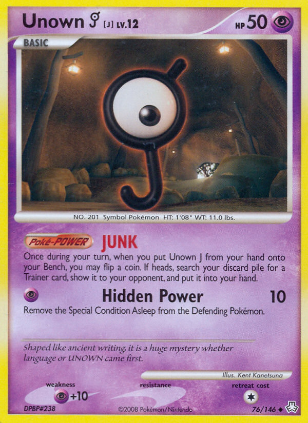 Unown J (76/146) [Diamond & Pearl: Legends Awakened] | Dragon's Lair Comics and Fantasy Houston TX