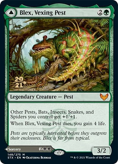 Blex, Vexing Pest // Search for Blex [Strixhaven: School of Mages Prerelease Promos] | Dragon's Lair Comics and Fantasy Houston TX