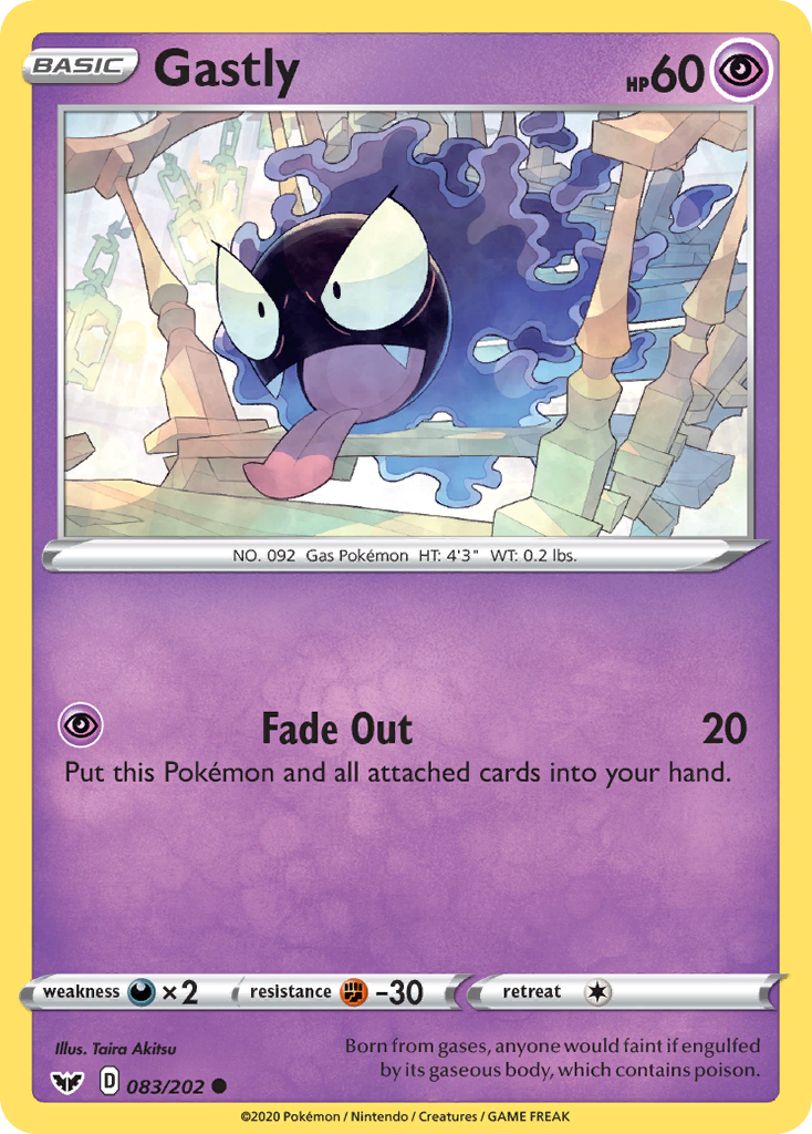 Gastly (083/202) [Sword & Shield: Base Set] | Dragon's Lair Comics and Fantasy Houston TX