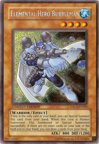 Elemental Hero Bubbleman [EHC1-EN003] Secret Rare | Dragon's Lair Comics and Fantasy Houston TX