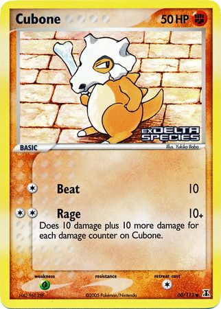 Cubone (60/113) (Stamped) [EX: Delta Species] | Dragon's Lair Comics and Fantasy Houston TX