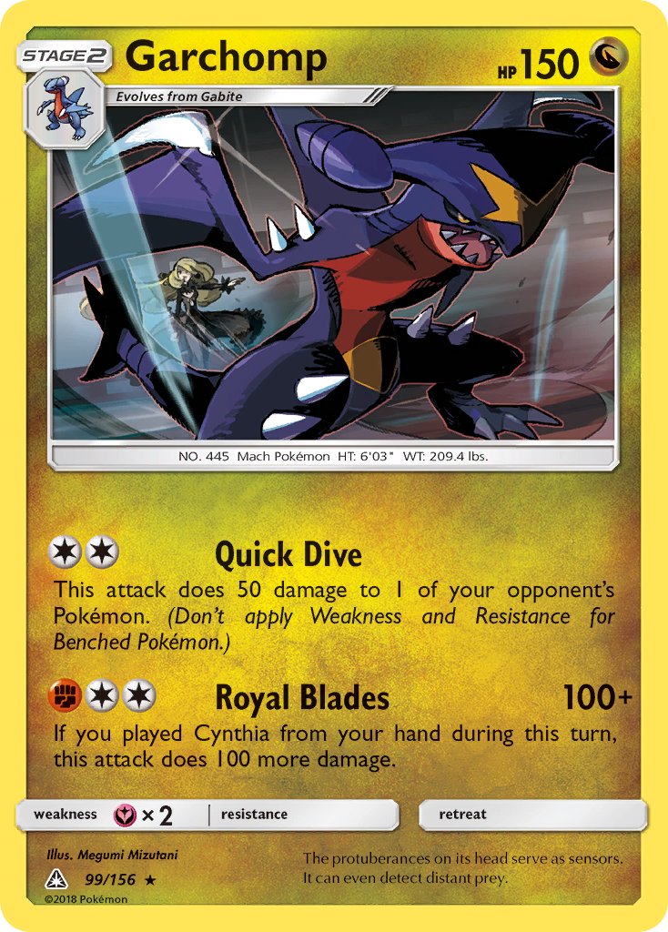 Garchomp (99/156) (Cracked Ice Holo) (Theme Deck Exclusive) [Sun & Moon: Ultra Prism] | Dragon's Lair Comics and Fantasy Houston TX