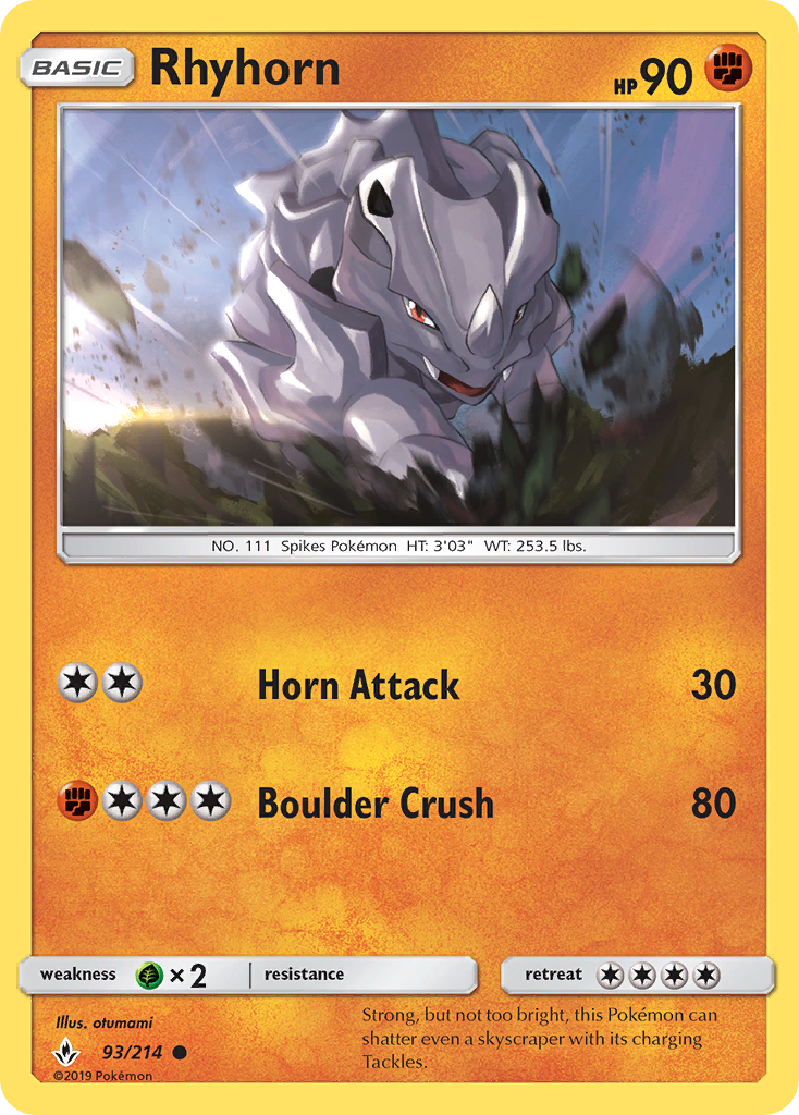 Rhyhorn (93/214) [Sun & Moon: Unbroken Bonds] | Dragon's Lair Comics and Fantasy Houston TX