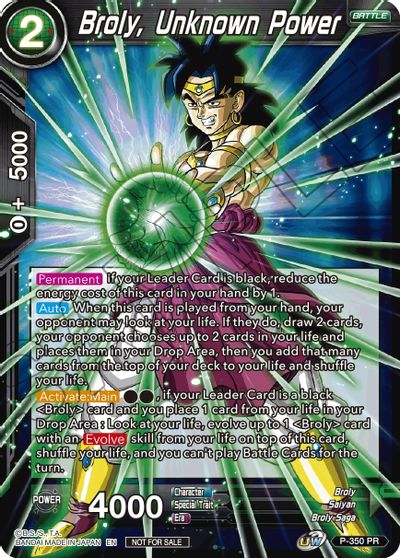 Broly, Unknown Power (P-350) [Tournament Promotion Cards] | Dragon's Lair Comics and Fantasy Houston TX