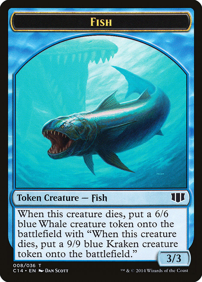 Fish // Zombie (011/036) Double-Sided Token [Commander 2014 Tokens] | Dragon's Lair Comics and Fantasy Houston TX