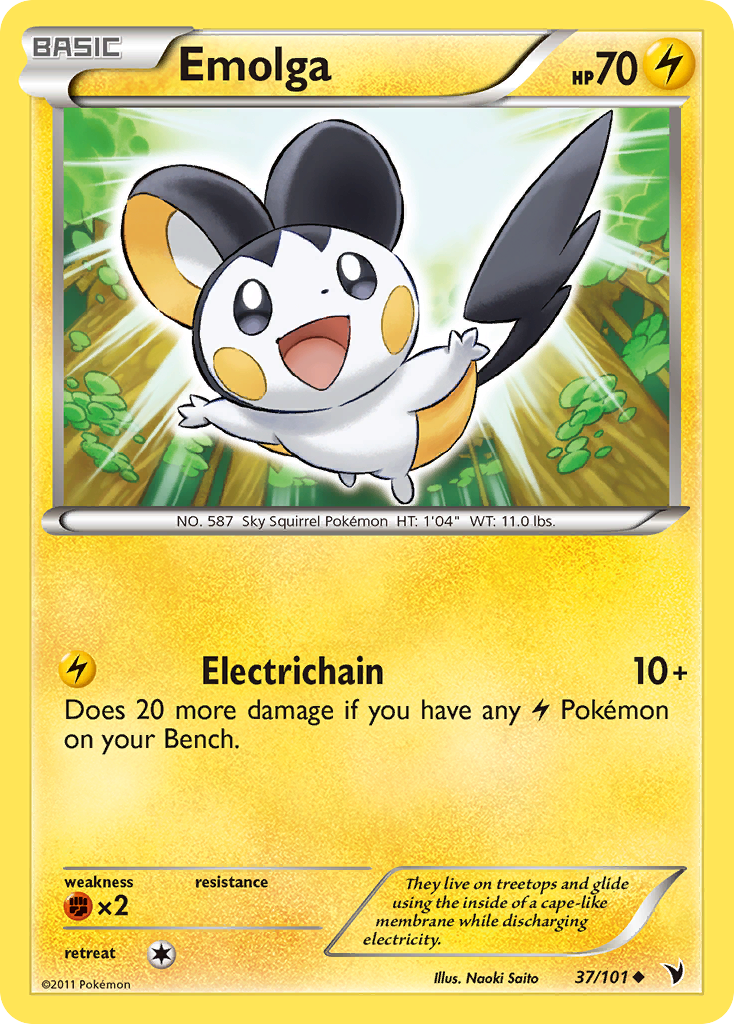 Emolga (37/101) [Black & White: Noble Victories] | Dragon's Lair Comics and Fantasy Houston TX