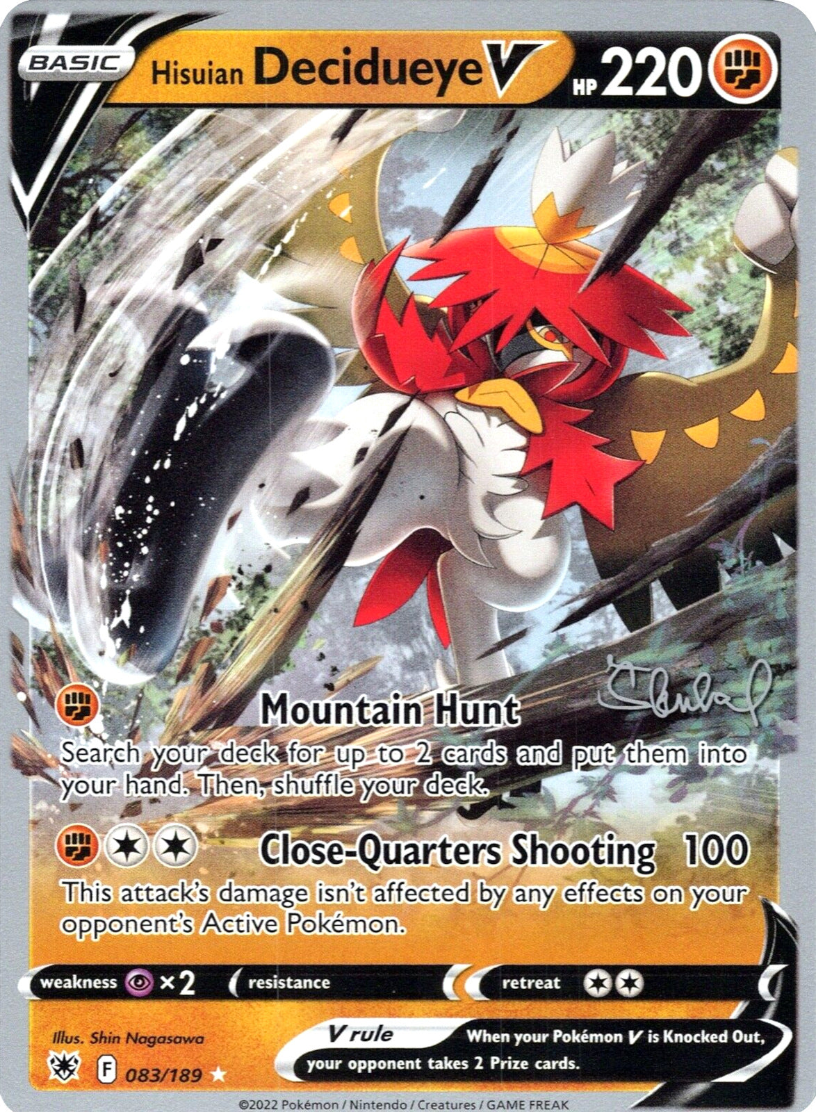 Hisuian Decidueye V (083/189) (ADP - Ondrej Skubal) [World Championships 2022] | Dragon's Lair Comics and Fantasy Houston TX