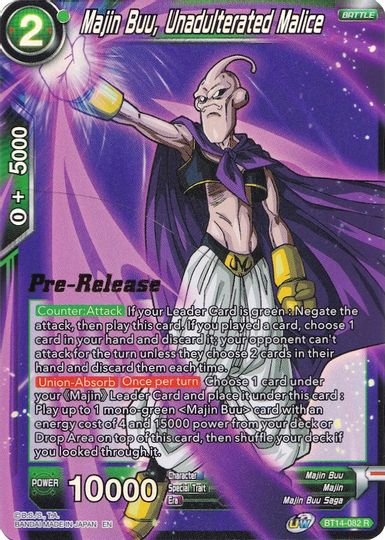 Majin Buu, Unadulterated Malice (BT14-082) [Cross Spirits Prerelease Promos] | Dragon's Lair Comics and Fantasy Houston TX