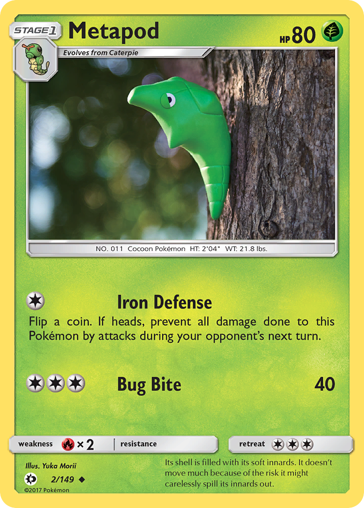 Metapod (2/149) [Sun & Moon: Base Set] | Dragon's Lair Comics and Fantasy Houston TX