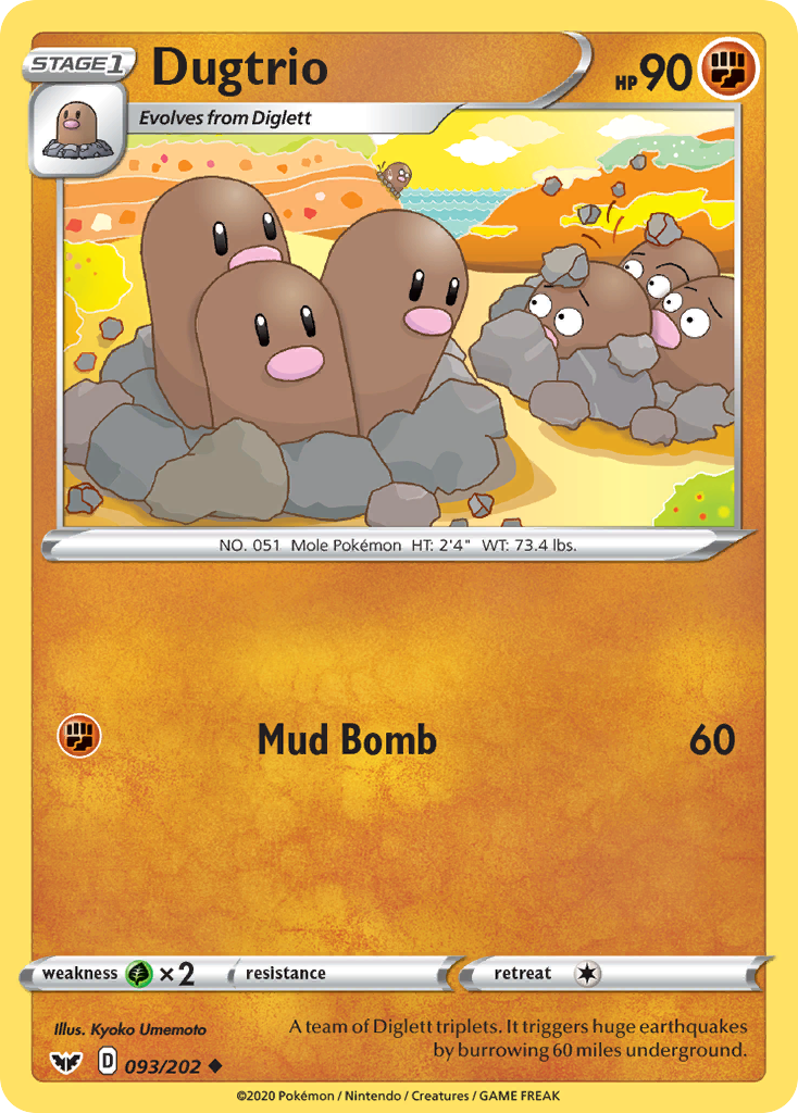 Dugtrio (093/202) [Sword & Shield: Base Set] | Dragon's Lair Comics and Fantasy Houston TX