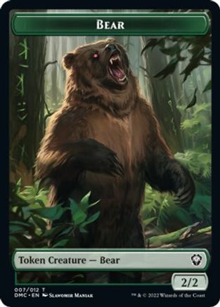 Kavu // Bear Double-Sided Token [Dominaria United Commander Tokens] | Dragon's Lair Comics and Fantasy Houston TX