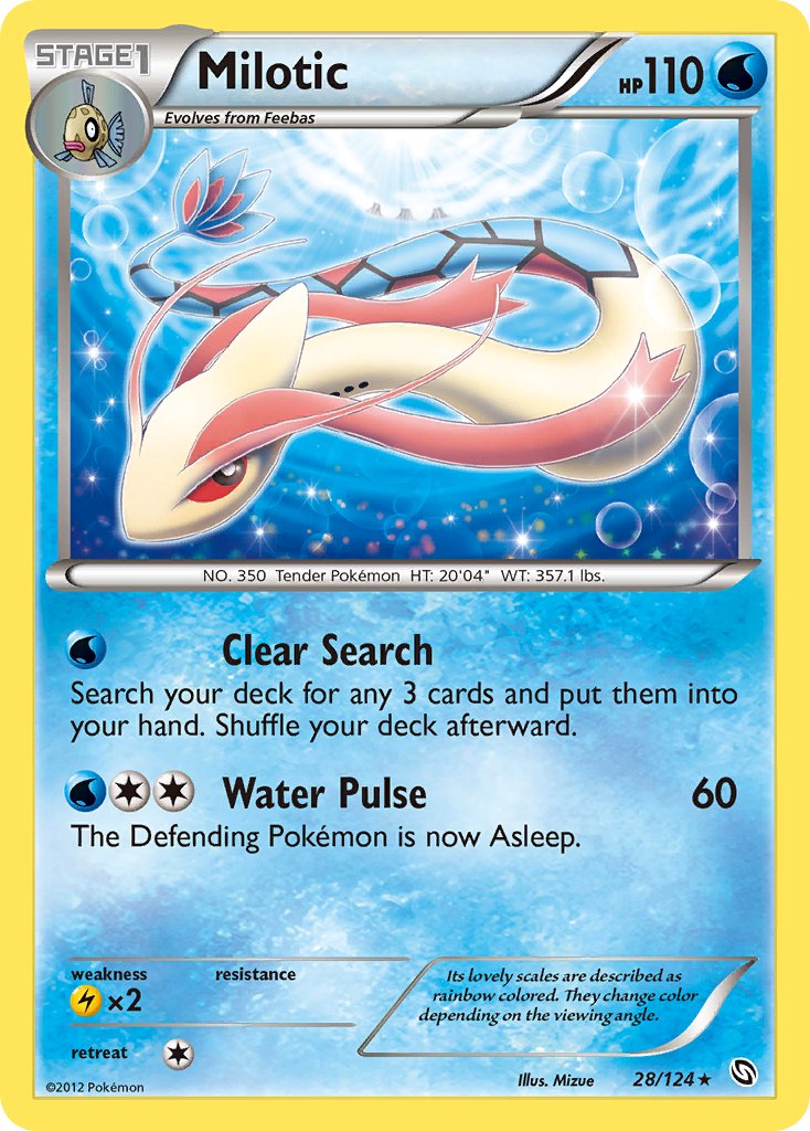 Milotic (28/124) (Theme Deck Exclusive) [Black & White: Dragons Exalted] | Dragon's Lair Comics and Fantasy Houston TX