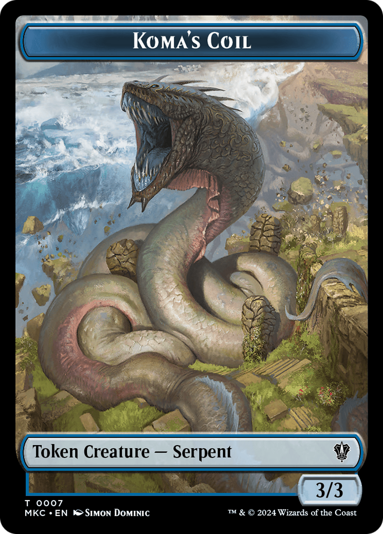 Tentacle // Koma's Coil Double-Sided Token [Murders at Karlov Manor Commander Tokens] | Dragon's Lair Comics and Fantasy Houston TX