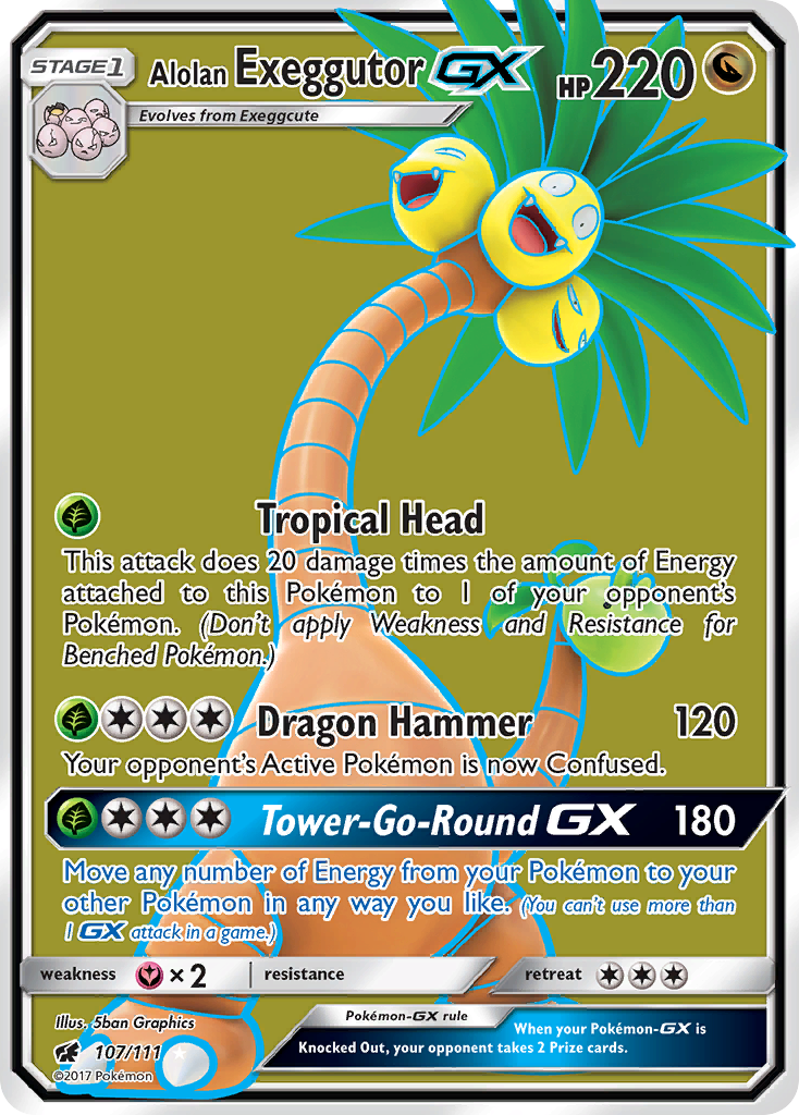 Alolan Exeggutor GX (107/111) [Sun & Moon: Crimson Invasion] | Dragon's Lair Comics and Fantasy Houston TX