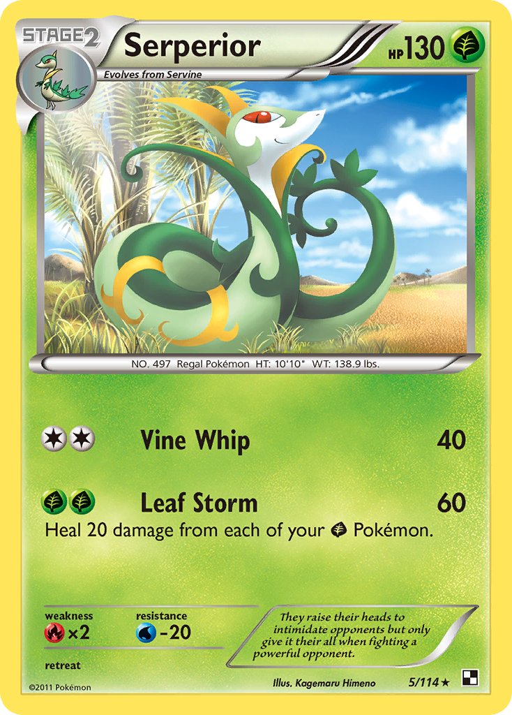 Serperior (5/114) (Cracked Ice Holo) (Theme Deck Exclusive) [Black & White: Base Set] | Dragon's Lair Comics and Fantasy Houston TX