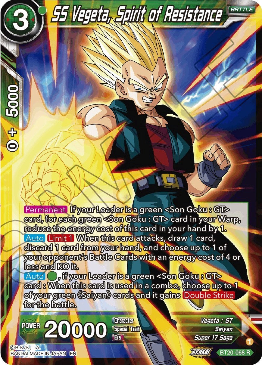 SS Vegeta, Spirit of Resistance (BT20-068) [Power Absorbed] | Dragon's Lair Comics and Fantasy Houston TX