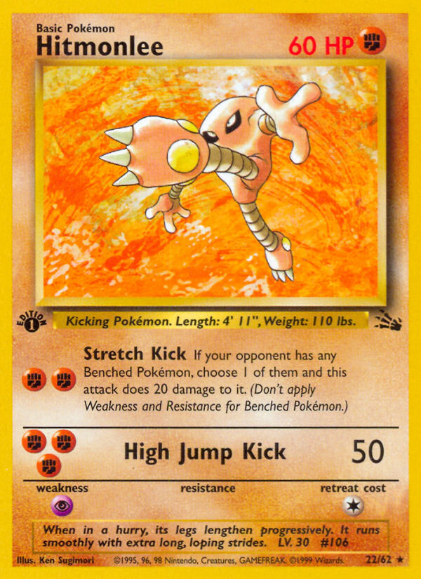 Hitmonlee (22/62) [Fossil 1st Edition] | Dragon's Lair Comics and Fantasy Houston TX