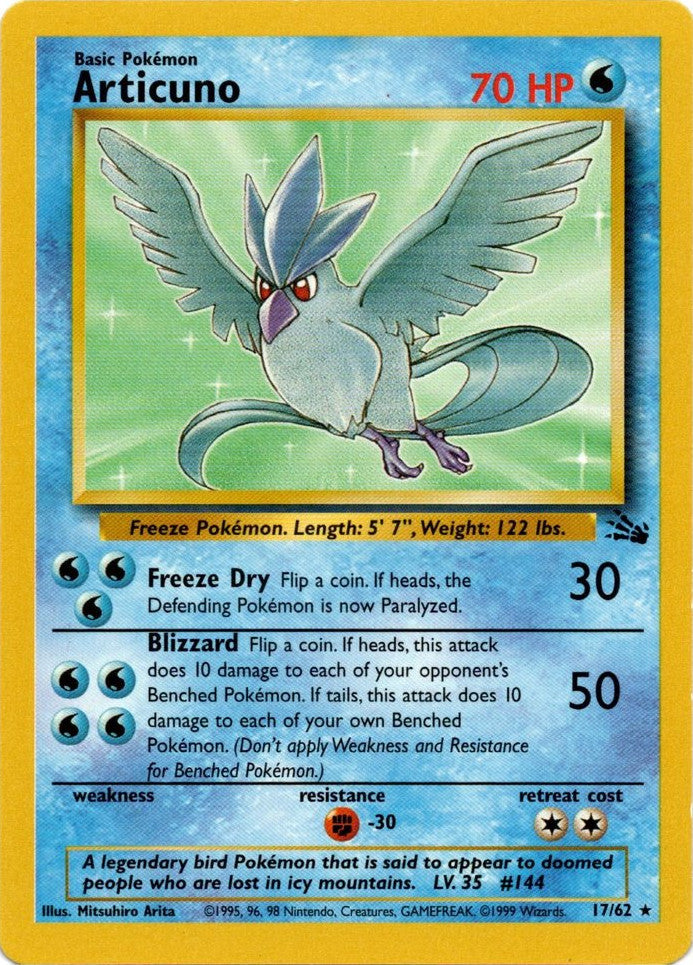 Articuno (17/62) [Fossil Unlimited] | Dragon's Lair Comics and Fantasy Houston TX